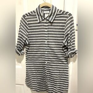 Tommy Bahama Charcoal and White Striped BEACH coverup